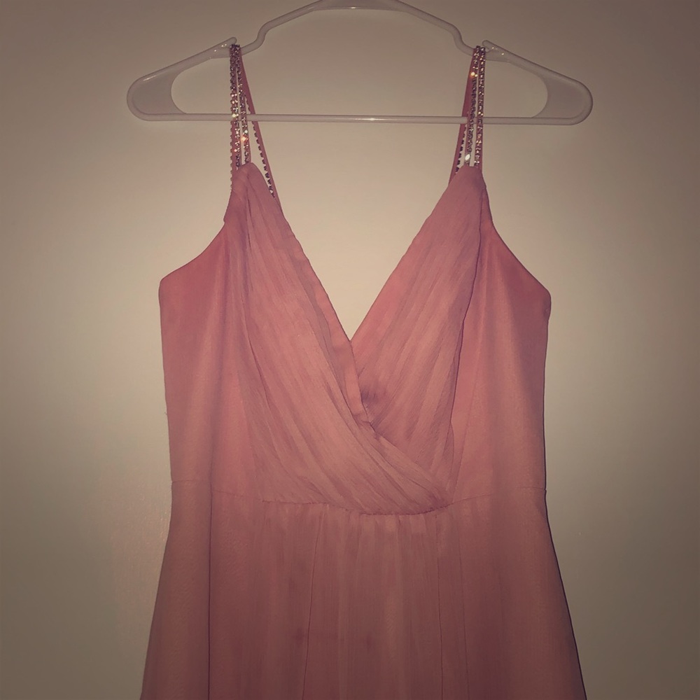 Ballet Pink Bridesmaids Dress by David’s Bridal